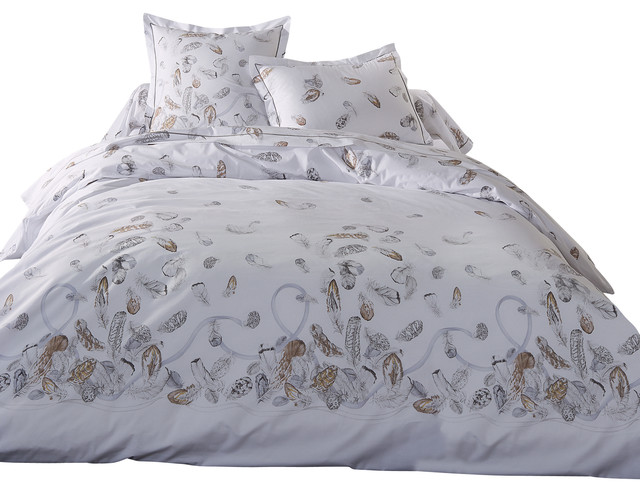 French Duvet Cover Set Plumes Contemporary Duvet Covers And