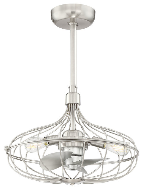 Havana 3 Light Ceiling Fan Brushed Nickel Finish