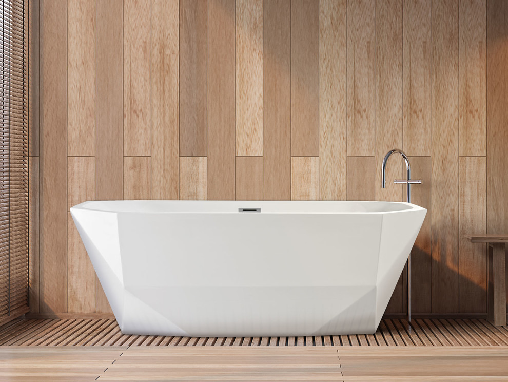Ispirazione per una grande stanza da bagno minimalista con vasca freestanding
