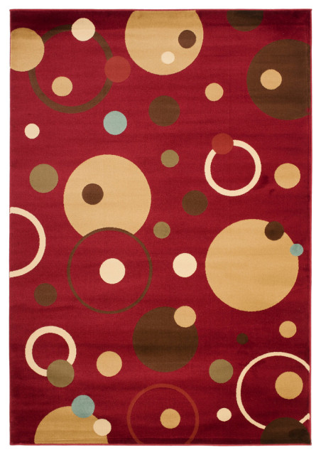 Safavieh Porcello Prl6851-4091 Polka Dots Rug, Red/Multi, 6'7