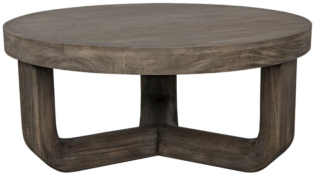 40 Coffee Table Solid Mahogany Distressed Grey Natural Round Three Rounded Legs Transitional Tables By Noble Origins Home - Distressed Gray Round Coffee Table 40 Coffee Table Solid Mahogany Distressed Grey Natural Round Three Rounded Legs Transitional Tables By Noble Origins Home - Distressed Gray Round Coffee Table