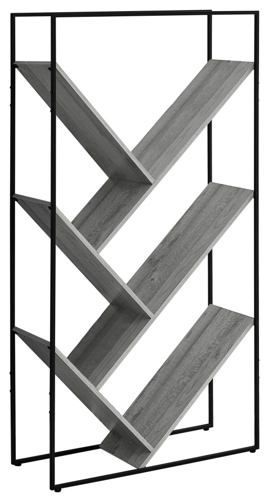 Monarch Modern Metal Bookshelf With Grey With Black Finish I 2200 ...