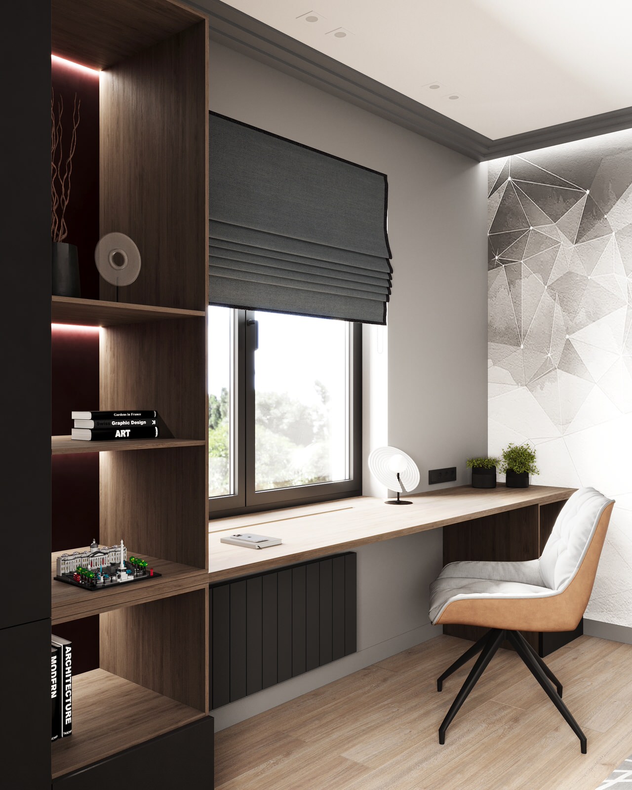 Стильный дом с красными акцентами