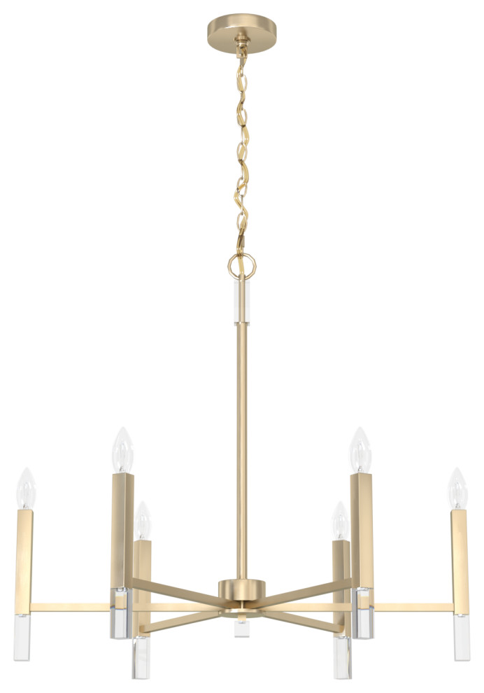 Hunter Sunjai 6Light Chandelier in Alturas Gold Transitional