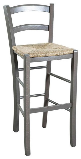 Traditional Wooden Kitchen Stool, Grey