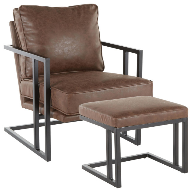 Roman Lounge Chair and Ottoman - Industrial - Armchairs And Accent