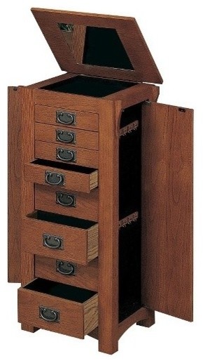 Mission Oak Jewelry Armoire, Mission Jewelry Armoire