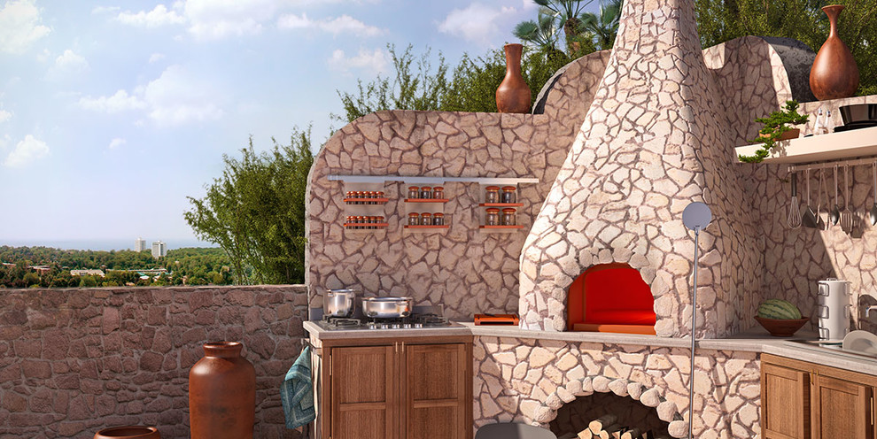 Помпейская печь в зоне отдыха на улице