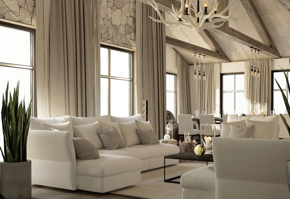 Гостиная в стиле шале