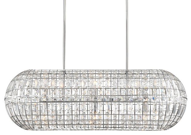 Minka Lavery 2387 6 Light 36 Wide Linear Chandelier With Crystal Minka Lavery 2387 6 Light 36 Wide