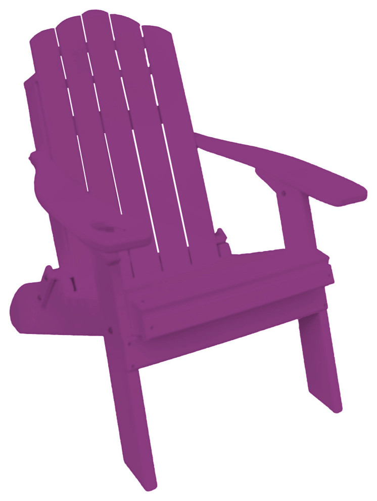 Farmhouse Adirondack Chair, Cup Holder, Bright Purple, Smart Phone Holder