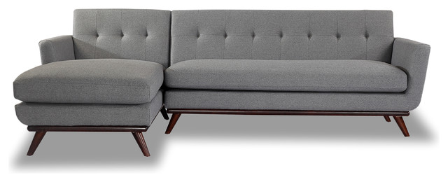 Karl Jackie Mid Century Modern Sectional Sofa Midcentury Karl Jackie Mid Century Modern Sectional Sofa Cadet Gray Material Cashmere