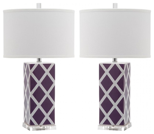 Garden Lattice Table Lamp ZMT-LIT4134E (Set of 2) - Lt Purple