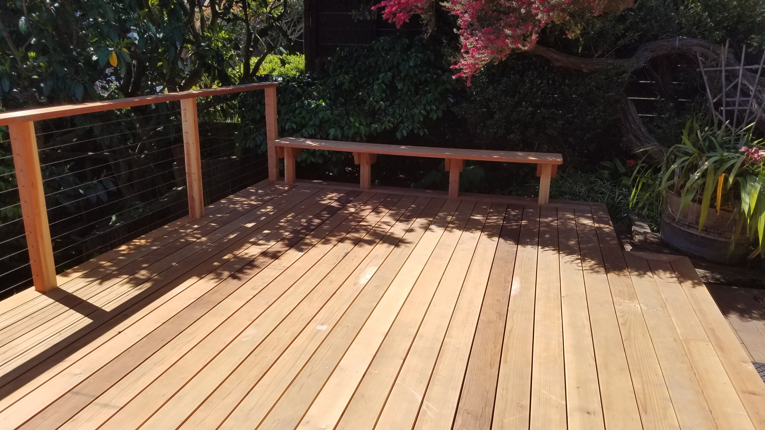 Install new deck,bench,with cable rail systems