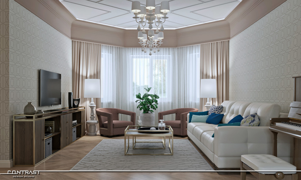 Дизайн гостиной в пастельных тонах