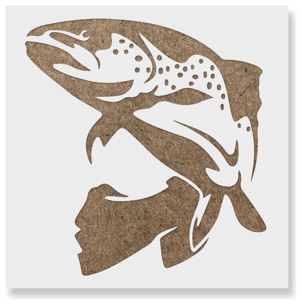 Trout/Steelhead Fish Fishing Stencil Template Reusable 8.5 x 11 Inches for Painting on Walls Arts and Crafts 12 Wood 