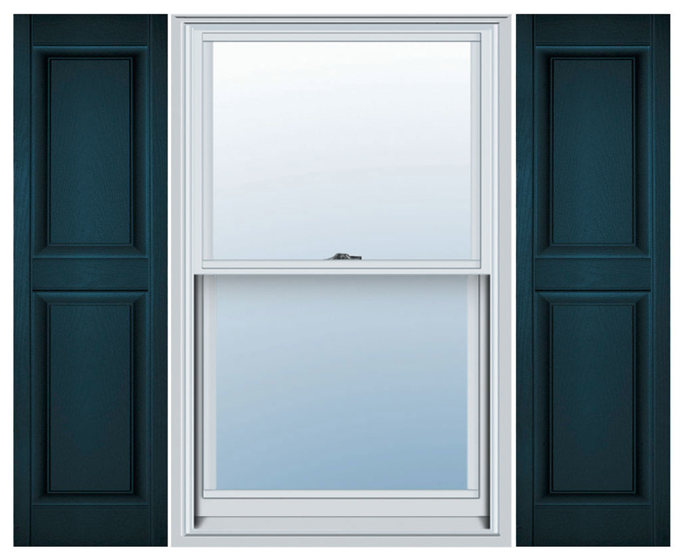 Custom Two Equal Panels, Raised Panel Shutters, Midnight Blue