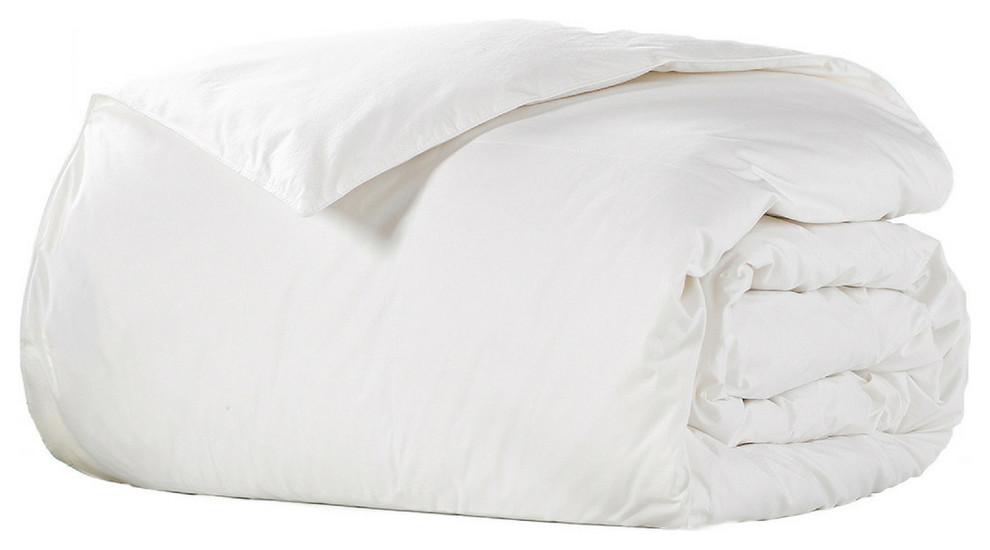 Lightweight White Goose Down Comforter, Twin Contemporary