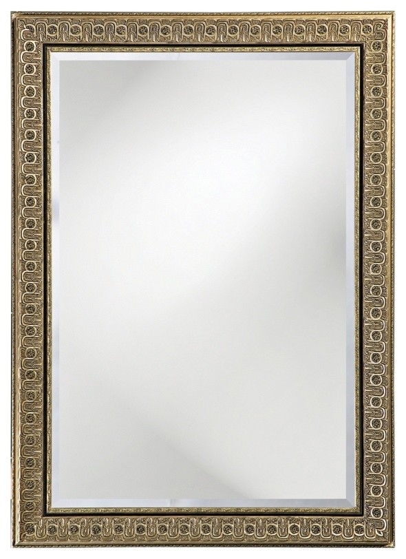 Traditional Silver Finish Black Trim European Style 44" High Wall Mirror