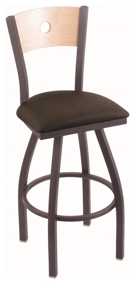 Holland Bar Stool, 830 Voltaire 25 Counter Stool, Pewter Finish