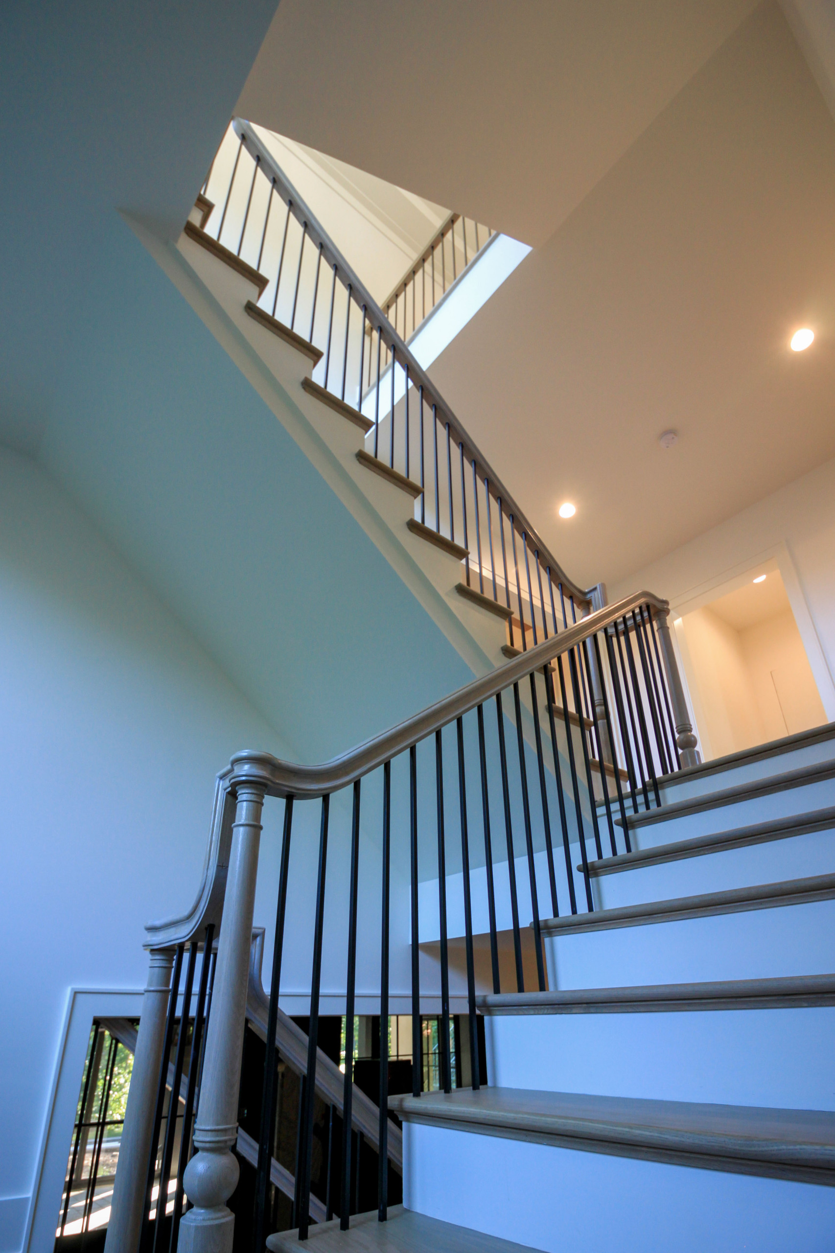 93_Captivating Light Wood Railing System with Black Spindles, Arlington VA 22207