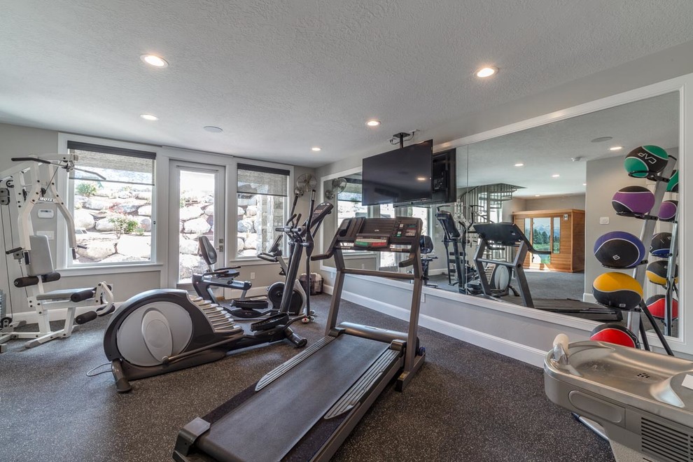 Photo of an arts and crafts home gym in Salt Lake City.