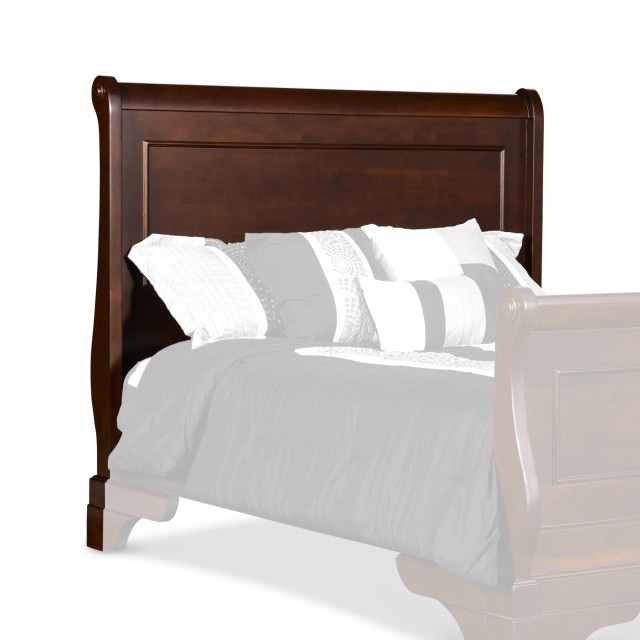 Twin Size Wooden Sleigh Headboard With Paneled Details, Black ...