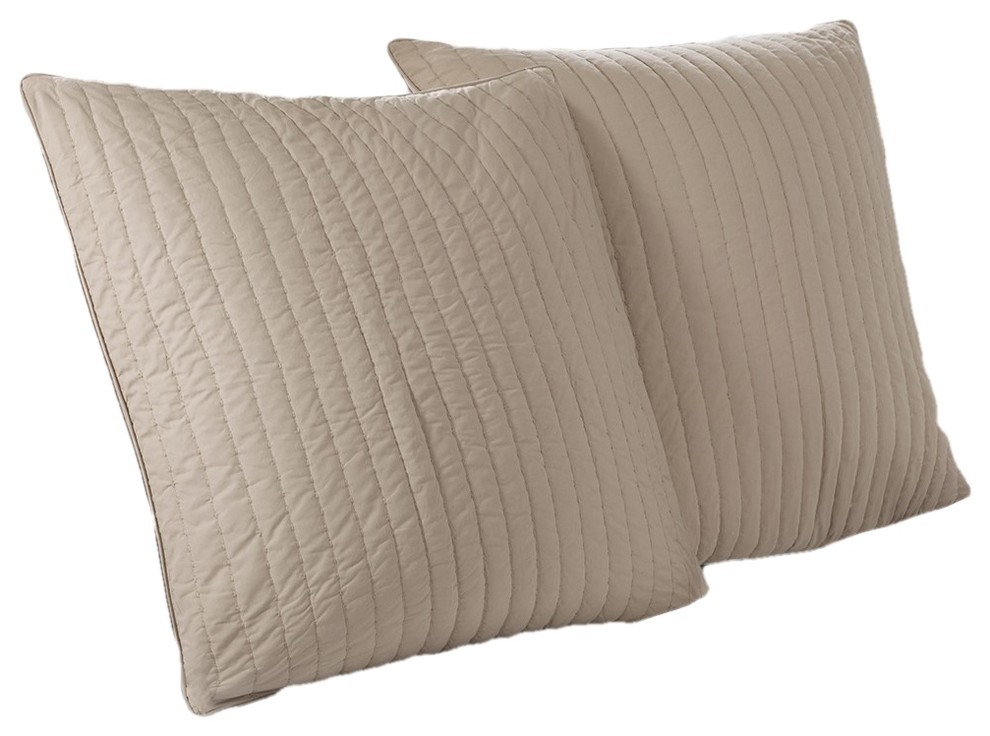 Camila Quilted Euro Sham Contemporary Pillowcases And Shams by