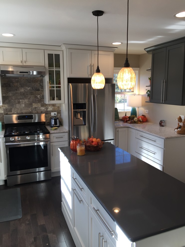 Example of a transitional kitchen design in Chicago