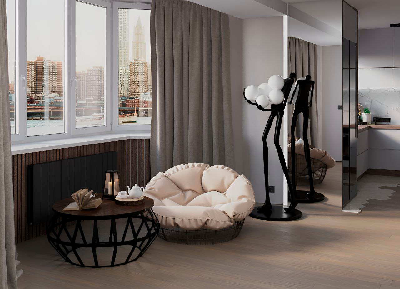 Квартира свободной планировки с двумя Эркерами