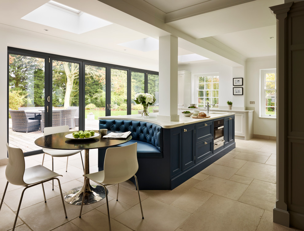 Design ideas for a large contemporary kitchen in Essex with with island.