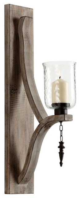 Washed Oak Giorno Wall Candleholder - Traditional - Candleholders - by