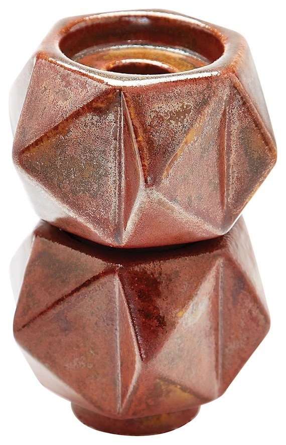 Dimond Home 857133/S2 Small Ceramic Star Candle Holders, Russet, Set of 2