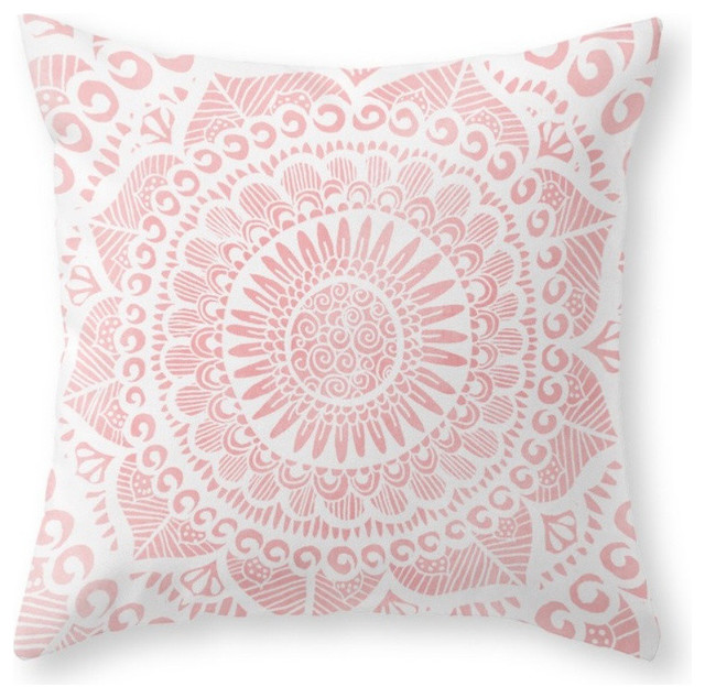 Society6 Blush Lace Throw Pillow Contemporary Decorative