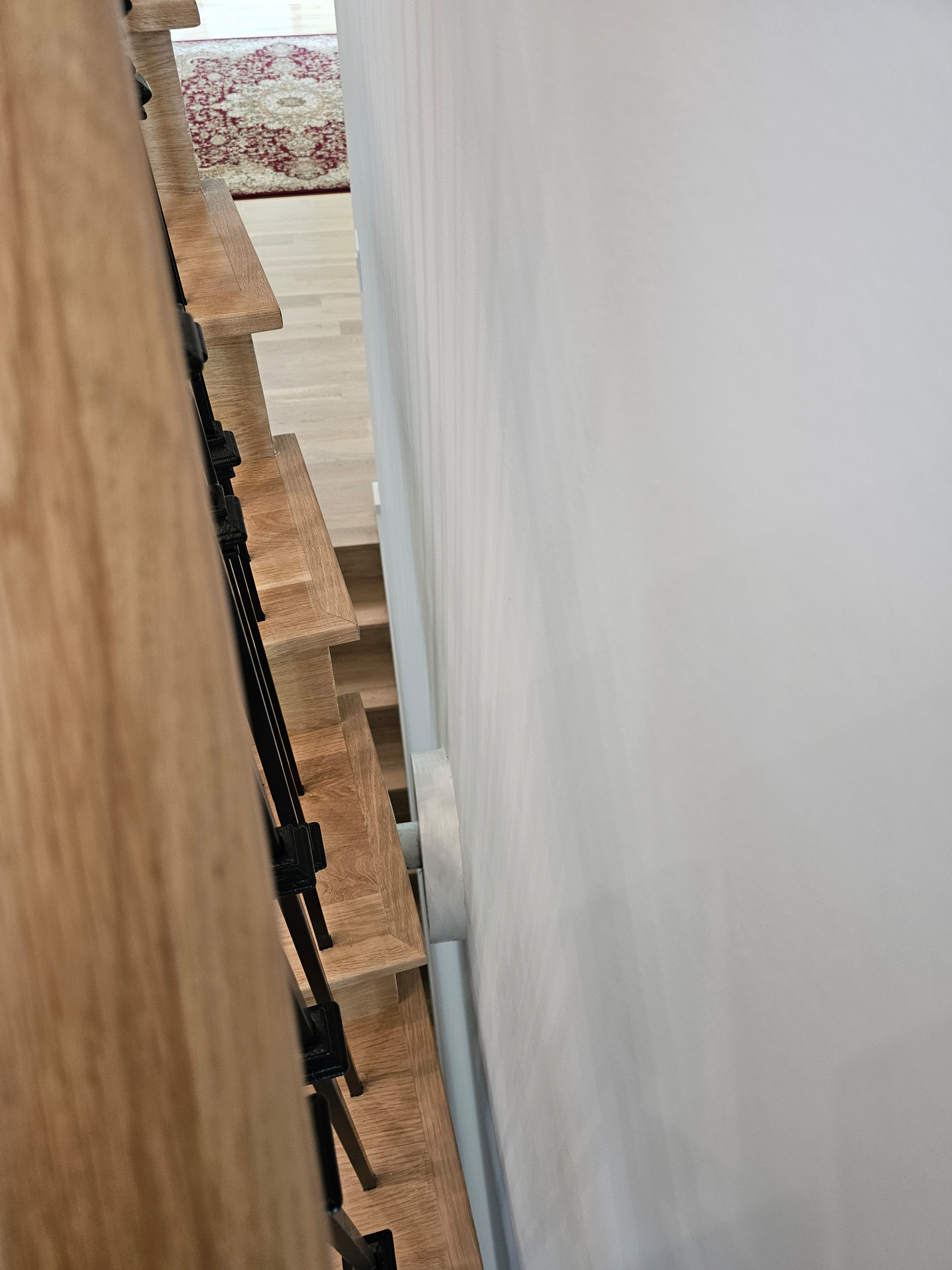 120_Luxurious White Oak Stair with Iron Balusters, Great Falls, 22066