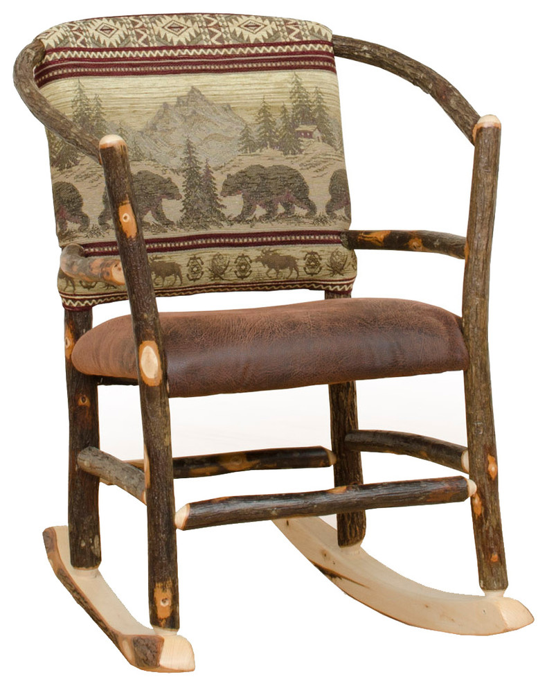 Amish Hickory Rocking Chair Pad Cushion Set in Bear Mountain Fabric 