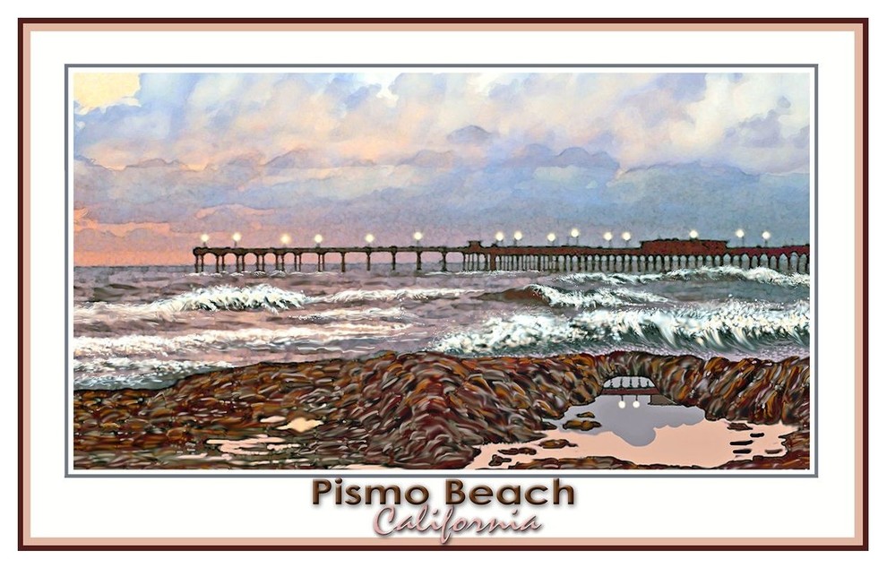 David Linton Pismo Beach California Art Print, 12"x18" Contemporary