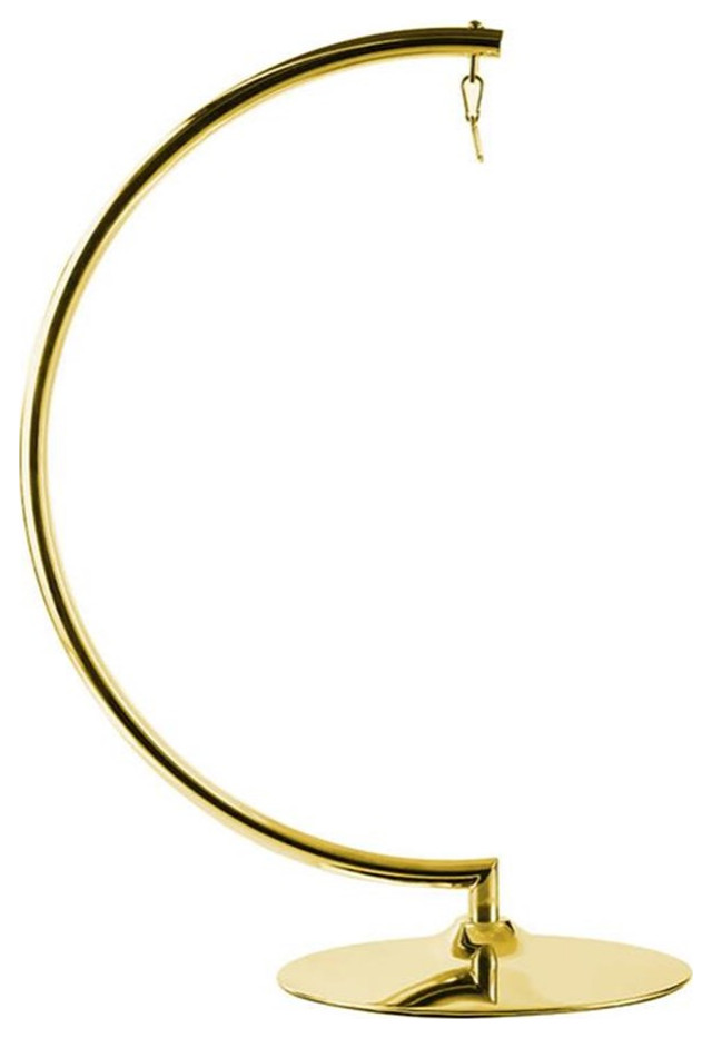 Maklaine 62 inches MidCentury Metal Bubble Chair Stand in Gold Finish