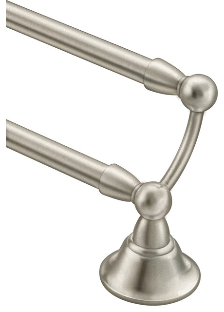 Moen Sage Brushed Nickel 24 Double Towel Bar Dn6822bn Moen Sage Brushed Nickel 24 Double Towel Bar Dn6822bn