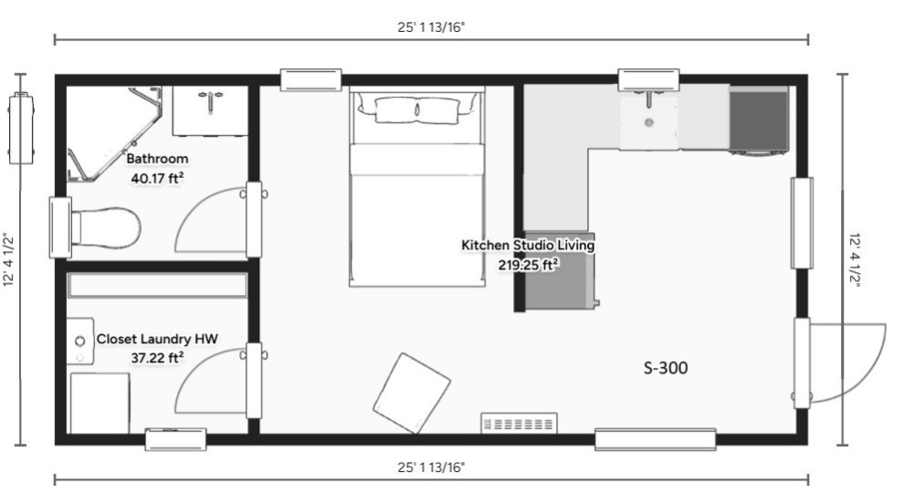 Studio Floorplans S-300