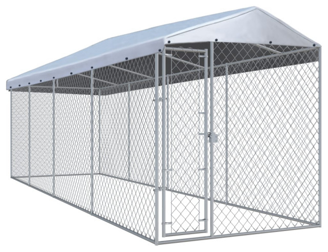 Vidaxl Outdoor Dog Kennel With Roof, Extra Large Outdoor Dog Kennel