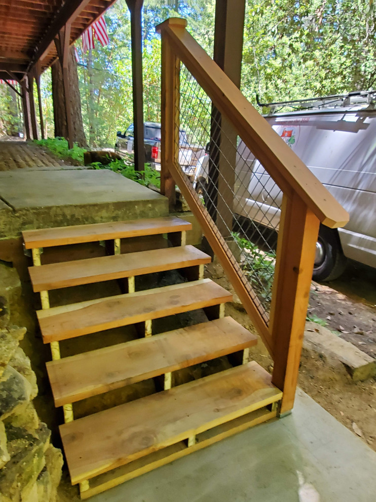 Wood Cabin Stairs