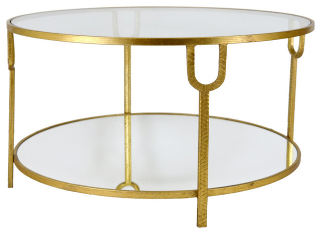 Santino Gold Round Coffee Table - Contemporary - Coffee Tables - by ...