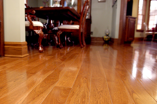 Hickory Hardwood Floor Traditional Dining Room Other By