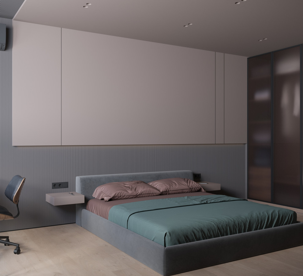 Стильная спальня с кабинетом