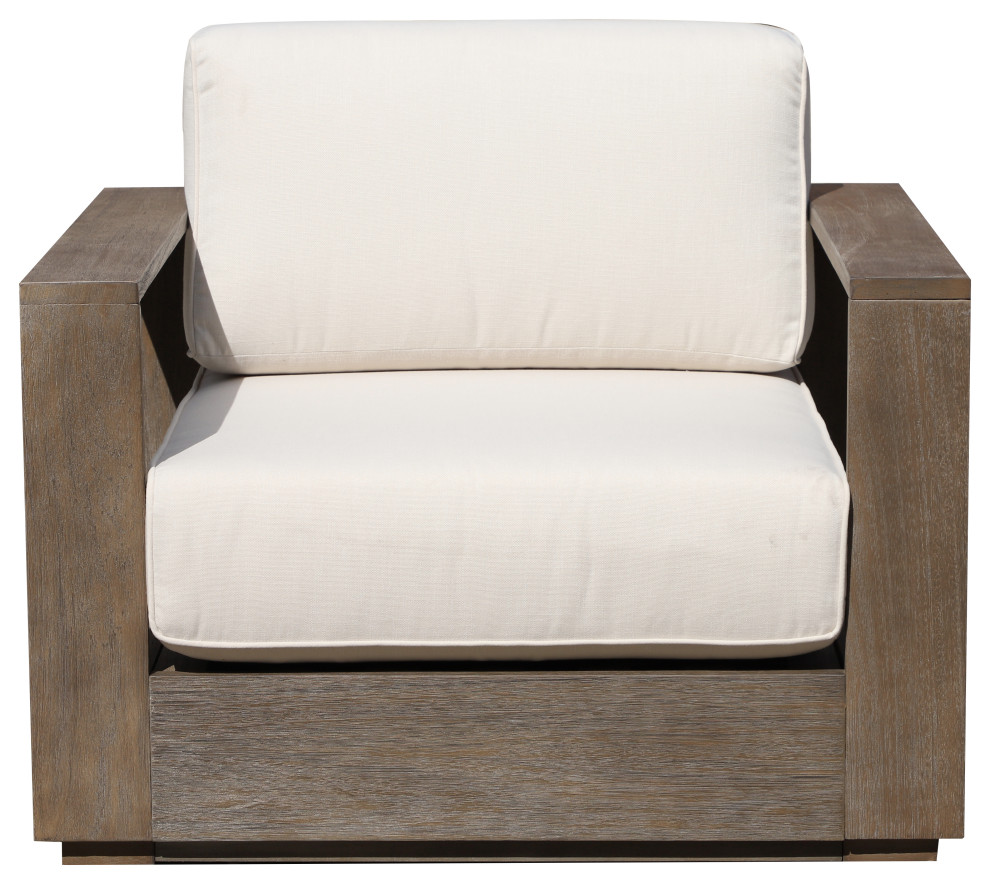 Harbor Sofa Chair, Brown Transitional Outdoor Lounge Chairs by