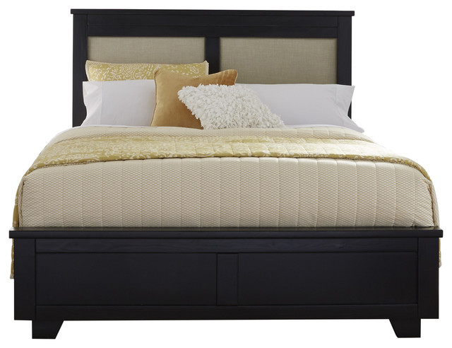 Diego Upholstered Bed, Black, King