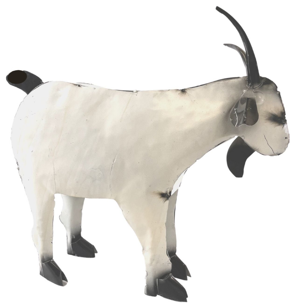 Metal Goat Figurine Contemporary Garden Statues And Yard Art by Rustic Arrow Houzz