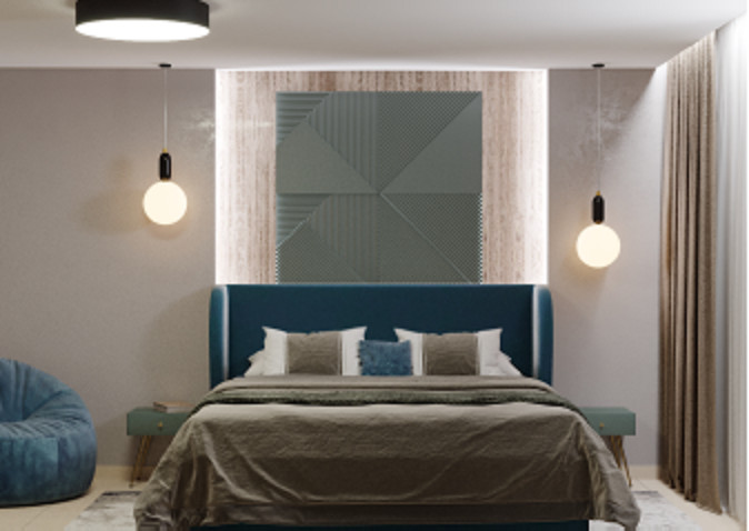 Дизайн проект загородного дома - 1 этаж - спальня