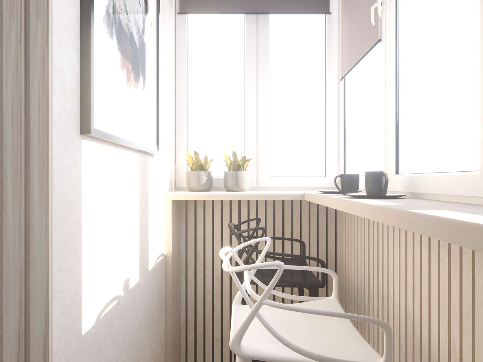 Кухня-гостиная в проекте 2-х комнатной квартиры для молодой семьи